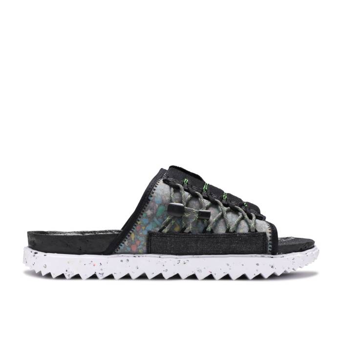 ナイキ Nike 【 Asuna Crater Slide \u0027Black\u0027 Men Black/White/Mean Green/Iron Grey 】 Slide サンダル メンズ 黒いこと 黒いこと 白いこと 白いこと green 緑・緑であること 薄墨色 薄墨色