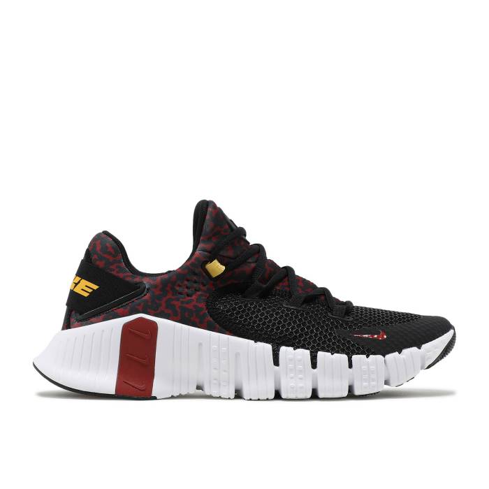 ナイキ Nike 【 Free Metcon 4 \u0027Leopard\u0027 Men Black/Dark Cayenne/White/Solar Flare 】 無償性 メンズ 黒いこと 黒いこと 白いこと 白いこと スニーカー-靴