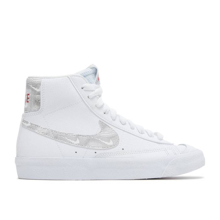 ナイキ Nike 【 Blazer Mid '77 Gs 'White Logo Print' Youth White/University Red/Black 】 ブレイザー ミッド ロゴ ジュニア キッズ 白色 ホワイト Red 赤・レッド 黒色 ブラック|スニケス
