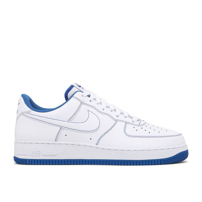 ナイキ Nike 【 Air Force 1 \u002707 \u0027Contrast Stitch - White Game Royal\u0027 Men White/White/Game Royal 】 白いこと 白いこと Game 取り組み メンズ 白いこと 白いこと Game 取り組み