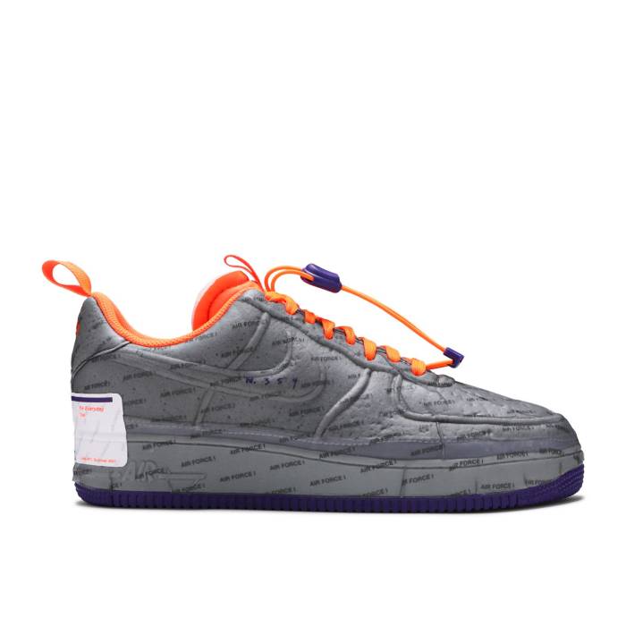 ナイキ Nike 【 Air Force 1 Low Experimental \u0027Phoenix Suns\u0027 Men Light Smoke Grey/Court Purple/Total Orange 】 メンズ 薄墨色 薄墨色 厚地の外套 Purple 紫・パープル orange 橙・オレンジ色