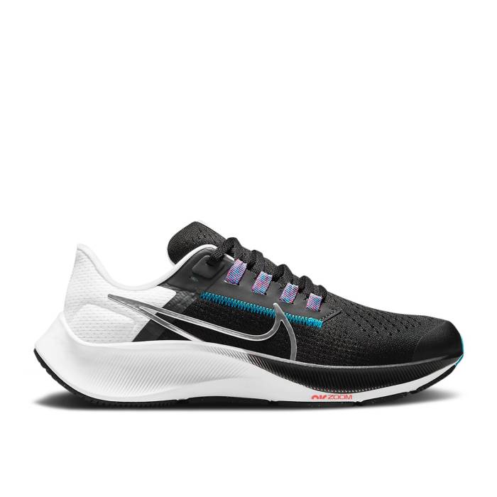 ナイキ Nike 【 Air Zoom Pegasus 38 Gs 'Black Metallic Silver' Youth Black/White/Chlorine Blue/Metallic Silver 】 ズーム ペガサス ジュニア キッズ 黒色 ブラック 白色 ホワイト 青色 ブルー Silver 銀色・シルバー｜スニケス
