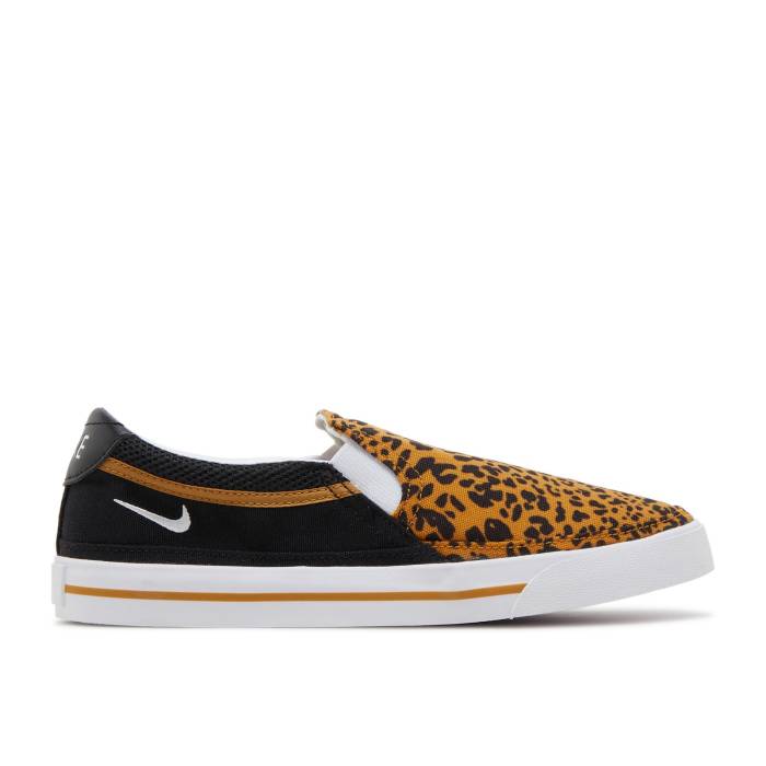 ナイキ Nike 【 Wmns Court Legacy Slip Leopard Women Black/Wheat/White 】 コート legacy レガシー レディース 黒色 ブラック ウィート 白色 ホワイト