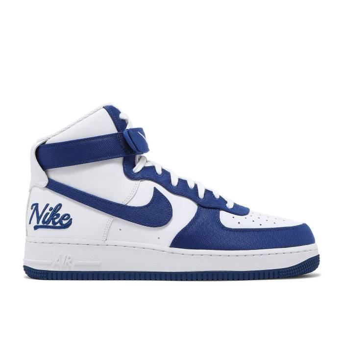 ナイキ Nike 【 Air Force 1 High \u002707 Lv8 Emb \u0027Dodgers\u0027 Men White/Rush Blue/Rush Blue/White 】 御機嫌 メンズ 白いこと 白いこと rush 混雑時 青み 青色