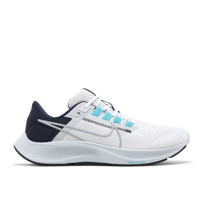 ナイキ Nike 【 Air Zoom Pegasus 38 \u0027White Midnight Navy\u0027 Men White/Pure Platinum/Midnight Navy/Wolf Grey 】 望遠レンズ ペガサス メンズ 白いこと 白いこと 純一無雑 Platinum プラチナム 紺色 米国海軍 薄墨色 薄墨色 靴-メンズ靴