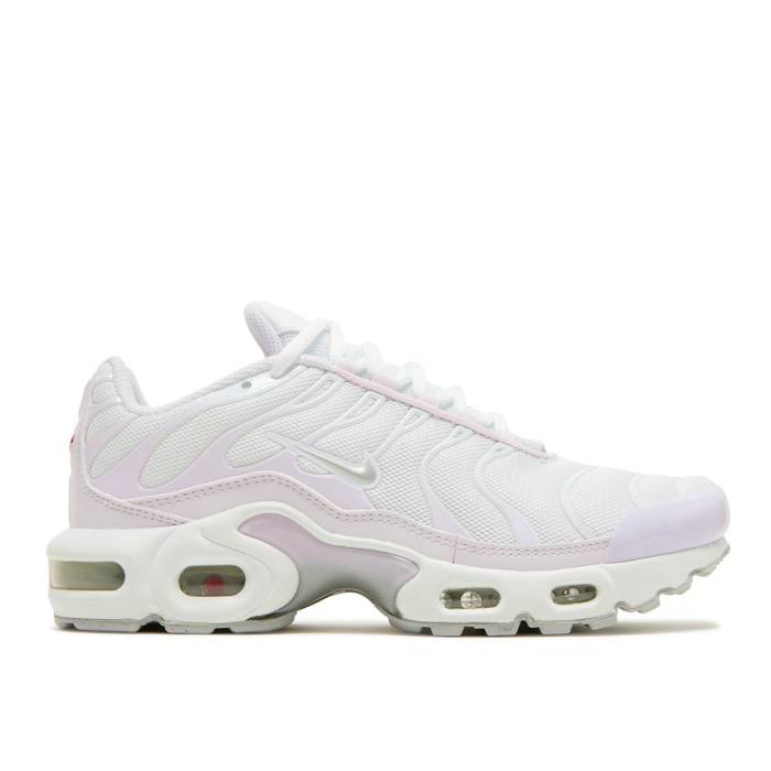 ナイキ Nike 【 Air Max Plus ガウス \u0027White Light Violet\u0027 Youth White/Light Violet/Metallic Platinum 】 マックス お坊っちゃん キッズ 白いこと 白いこと 紫・相撲取り草 Platinum プラチナム