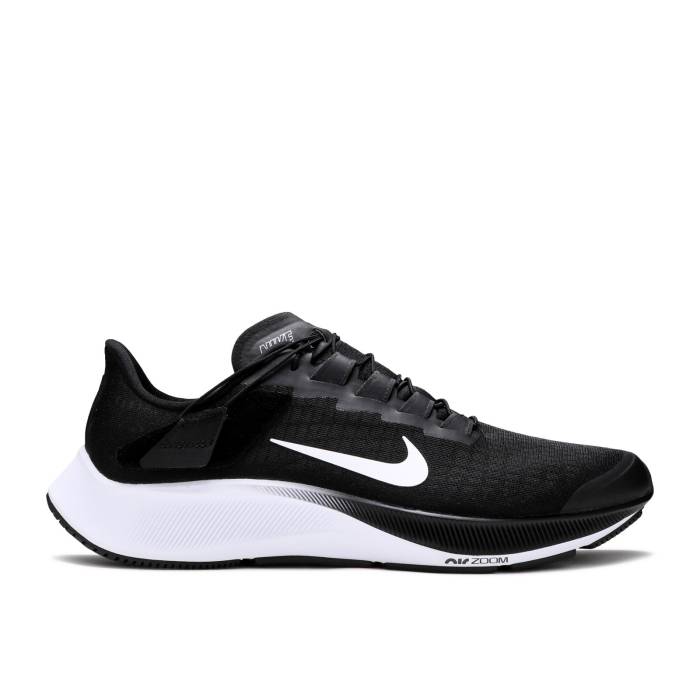 ナイキ Nike 【 Air Zoom Pegasus 37 Flyease 'Black White' Men Black/Smoke Grey/White 】 ズーム ペガサス メンズ 黒色 ブラック 灰色 グレー 白色 ホワイト