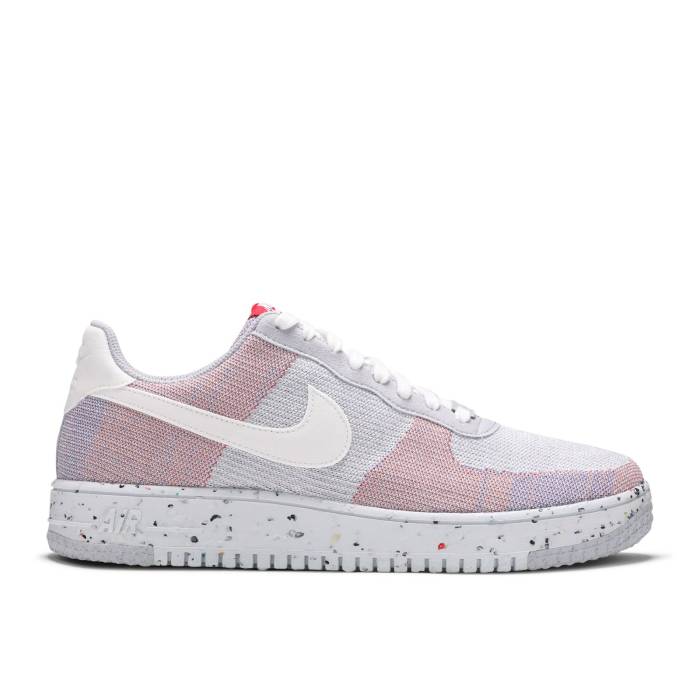 ナイキ Nike 【 Air Force 1 Crater Flyknit \u0027Wolf Grey\u0027 Men Wolf Grey/Pure Platinum/Gym Red/White 】 飛球編み物 メンズ 薄墨色 薄墨色 純然たる Platinum プラチナム Red 赤・赤いこと 白いこと 白いこと 靴-スニーカー-メンズ靴