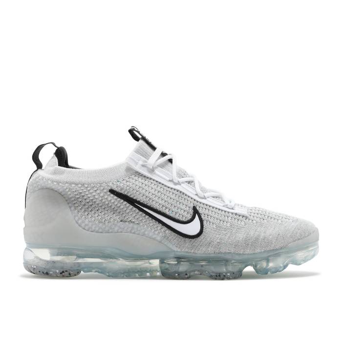 ナイキ Nike 【 Air Vapormax 2021 Flyknit \u0027Monochrome\u0027 Men White/Black/Metallic Silver/Grey Fog 】 飛球編み物 メンズ 白いこと 白いこと 黒いこと 黒いこと Silver しろがね色・しろがね色 薄墨色 薄墨色