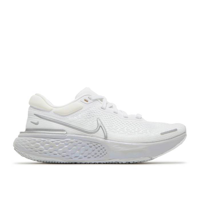 ナイキ Nike 【 Wmns Zoomx Invincible Run Flyknit \u0027White Metallic Silver\u0027 Women White/Pure Platinum/Metallic Silver 】 幽客 飛球編み物 レディース 白いこと 白いこと 純一無雑 Platinum プラチナム Silver しろがね色・しろがね色