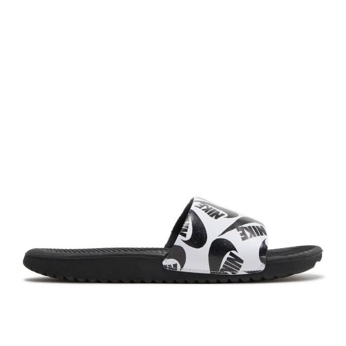 ナイキ Nike 【 Kawa Slide Se Jdi ガウス \u0027Black White\u0027 Youth White/Black 】 Slide サンダル お坊っちゃん キッズ 白いこと 白いこと 黒いこと 黒いこと