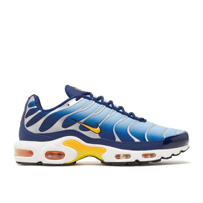 ナイキ Nike 【 Air Max Plus \u0027Blue Void Laser Orange\u0027 Men Blue Void/Psychic Blue/Metallic Silver/Laser Orange 】 マックス Laser レーザ メンズ 青味 青色 Silver しろがね色・しろがね色 Laser レーザ orange 橙・オレンジ色 メンズ靴-靴-スニーカー
