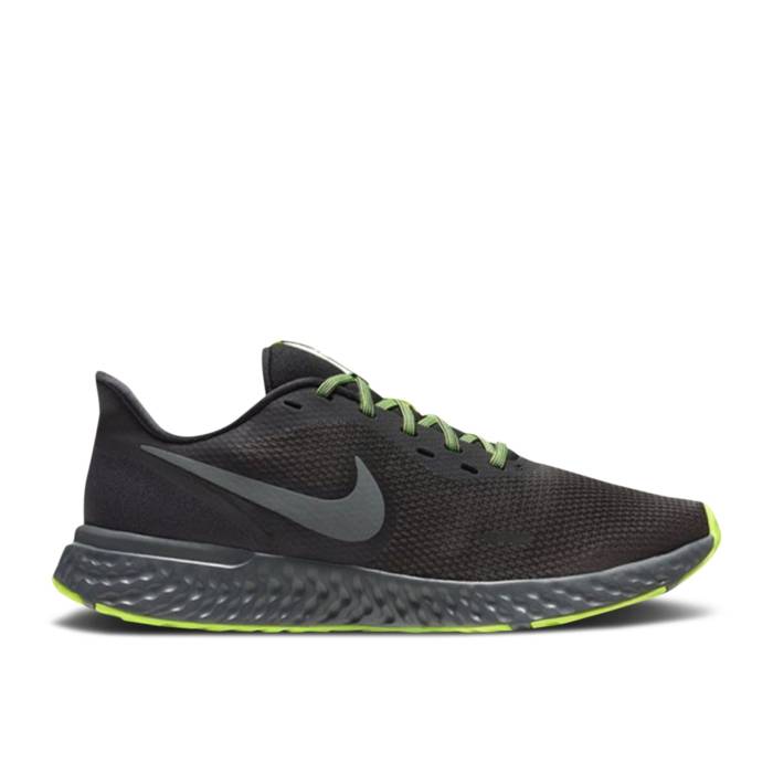 ナイキ Nike 【 Revolution 5 \u0027Black Volt\u0027 Men Black/Iron Grey/Volt 】 大変革 メンズ 黒いこと 黒いこと 薄墨色 薄墨色