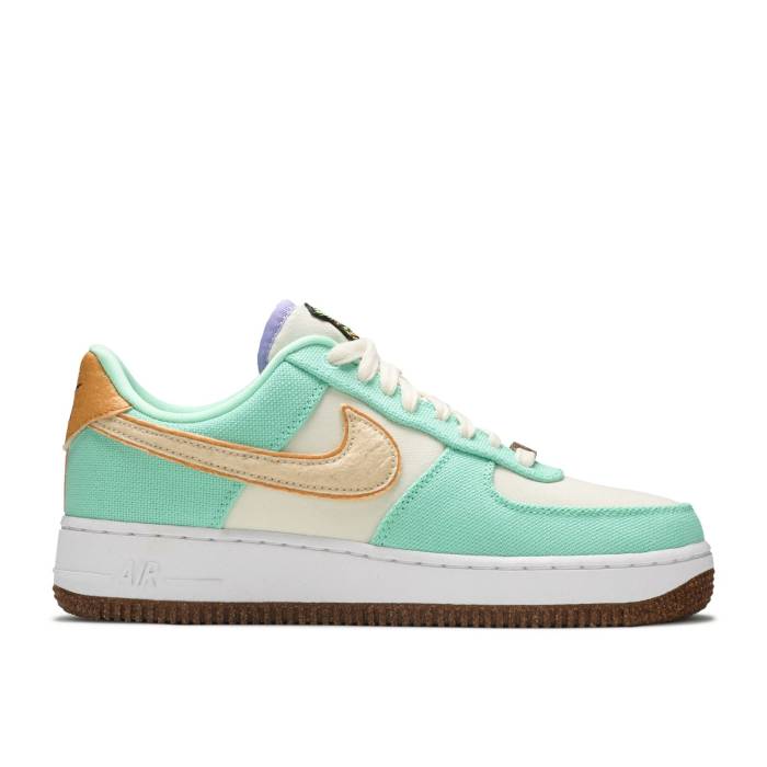 ナイキ Nike 【 Wmns Air Force 1 \u002707 Lx \u0027Happy Pineapple\u0027 Women Green Glow/Coconut Milk/Metallic Gold 】 レディース green 緑・緑であること ゴールド