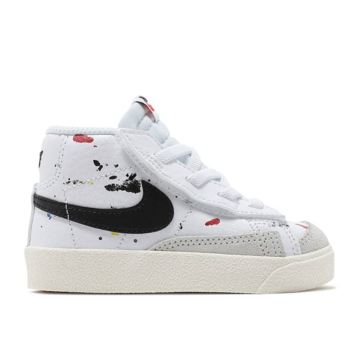 ナイキ Nike 【 Blazer Mid 77 Td Paint Splatter Infant White/White/Sail/Black 】 ブレイザー ミッド ベビー 白色 ホワイト 黒色 ブラック