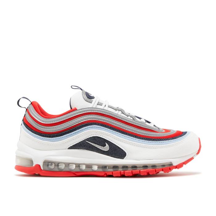 ナイキ Nike 【 Air Max 97 \u0027Usa Denim\u0027 Men Chile Red/Metallic Silver/White 】 マックス メンズ Red 赤・赤いこと Silver しろがね色・しろがね色 白いこと 白いこと