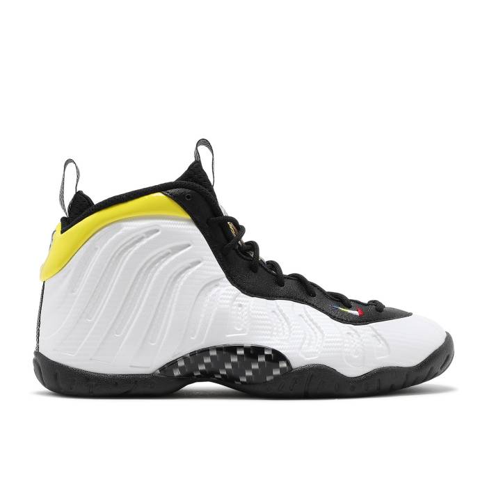 ナイキ Nike 【 Little Posite One ガウス \u0027Motorsport\u0027 Youth White/Black/Game Royal/Multi-Color 】 御坊っちゃん キッズ 白いこと 白いこと 黒いこと 黒いこと Game 競り合い