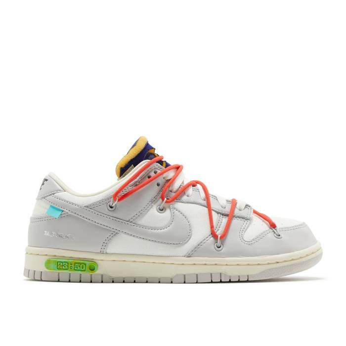 ナイキ Nike 【 Off-White X Dunk Low \u0027Lot 23 Of 50\u0027 Men Sail/Neutral Grey/Habanero Red 】 象牙色 ダンク メンズ 薄墨色 薄墨色 Red 赤・赤いこと