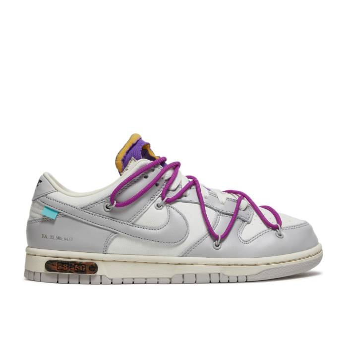 ナイキ Nike 【 Off-White X Dunk Low \u0027Lot 28 Of 50\u0027 Men Sail/Neutral Grey/Hyper Violet 】 オフホワイト ダンク メンズ 灰色 グレー 紫・バイオレット メンズ靴-靴-スニーカー