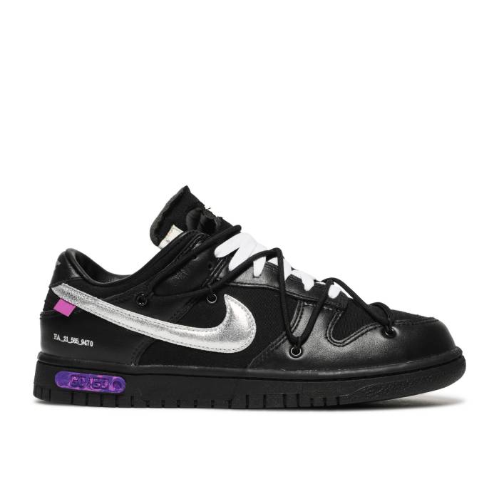 ナイキ Nike 【 Off-White X Dunk Low Lot 50 Of 50 Men Black/Metallic Silver/Black 】 オフホワイト ダンク メンズ 黒色 ブラック Silver 銀色・シルバー