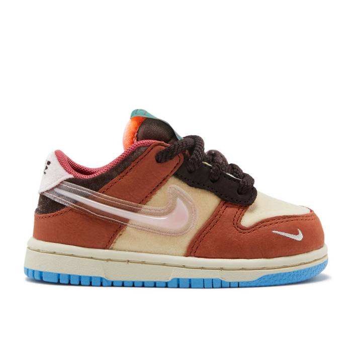 ナイキ Nike 【 Social Status X Dunk Low Td \u0027Chocolate Milk\u0027 Infant Canvas/Mid Soft Pink/Burnt Brown 】 ダンク もの言う花 ミッド pink さくら色 赤銅色 赤銅色