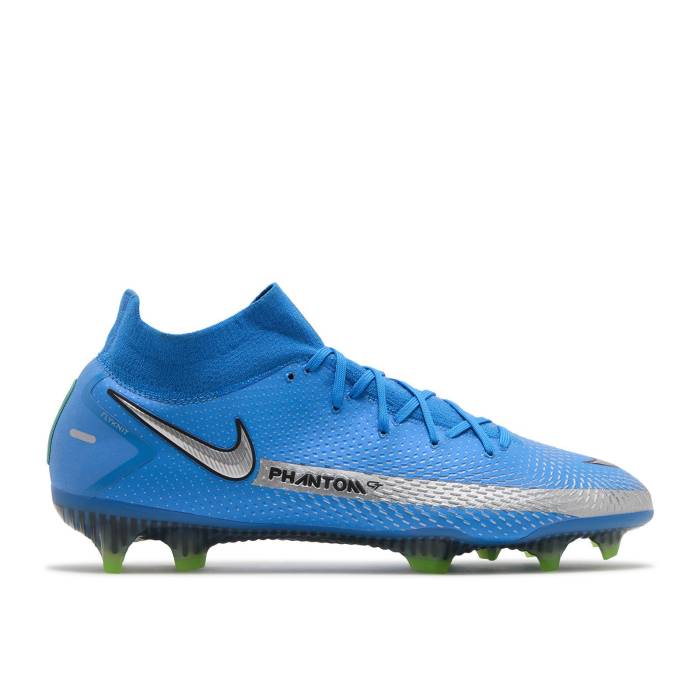 ナイキ Nike 【 Phantom Gt Elite Df Fg \u0027Photo Blue Metallic Silver\u0027 Men Photo Blue/Metallic Silver/Rage Green 】 エリート 青味 青味 メンズ 青味 青味 Silver しろがね色・しろがね色 green 緑・緑であること