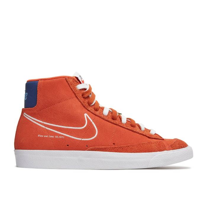 ナイキ Nike 【 Blazer Mid '77 'First Use - Orange' Men Orange/White/Deep Royal Blue 】 ブレイザー ミッド メンズ orange 橙・オレンジ 白色 ホワイト ディープ 青色 ブルー|スニケス