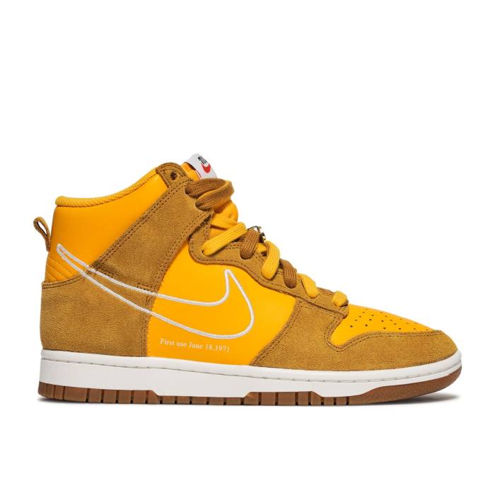ナイキ Nike 【 Wmns Dunk High Se \u0027First Use Pack - University Gold\u0027 Women University Gold/White/Light Gum Brown 】 ダンク 御機嫌 レディース ゴールド 白いこと 白いこと 赤銅色 赤銅色