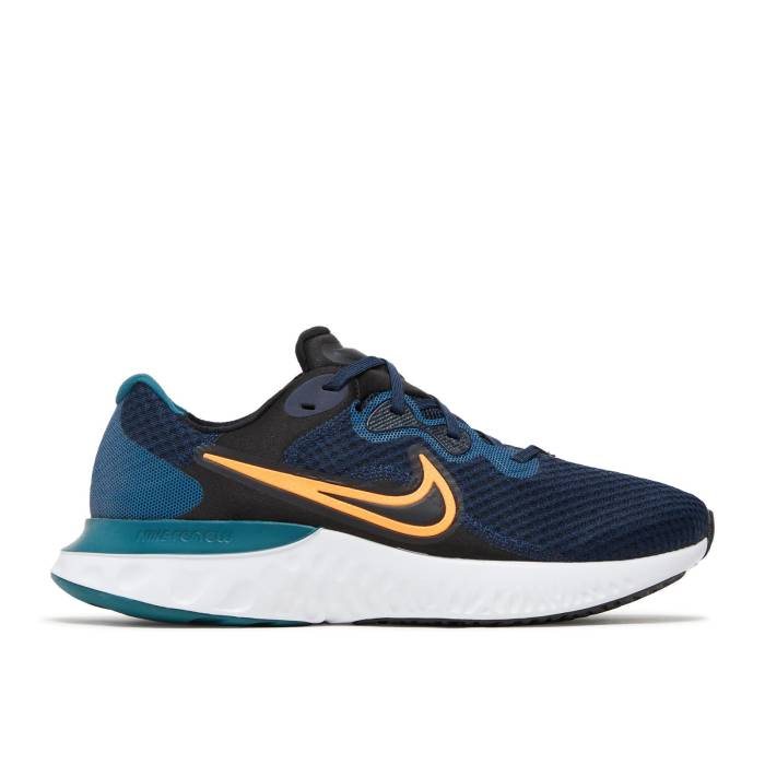 ナイキ Nike 【 Renew Run 2 \u0027Obsidian Bright Mango\u0027 Men Obsidian/Dark Teal Green/Laser Blue/Black 】 幽客 メンズ green 緑・緑であること Laser レーザ 青味 青み 黒いこと 黒いこと