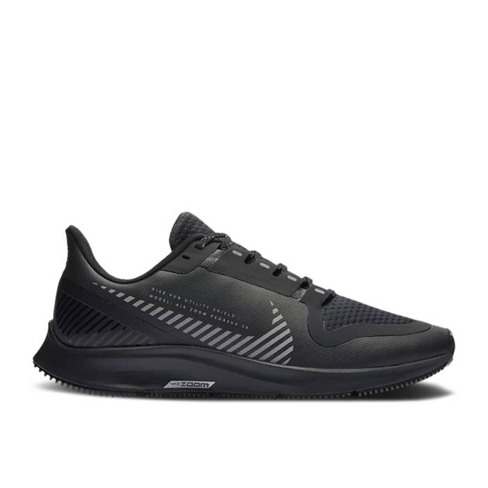ナイキ Nike 【 Wmns Air Zoom Pegasus 36 Shield \u0027Black Metallic Silver\u0027 Women Black/Black/Metallic Silver 】 望遠レンズ ペガサス レディース 黒いこと 黒いこと Silver しろがね色・しろがね色