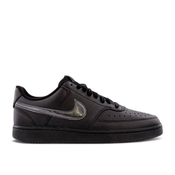 ナイキ Nike 【 Wmns Court Vision Low \u0027Black\u0027 Women Black/White 】 厚地の外套 レディース 黒いこと 黒いこと 白いこと 白いこと