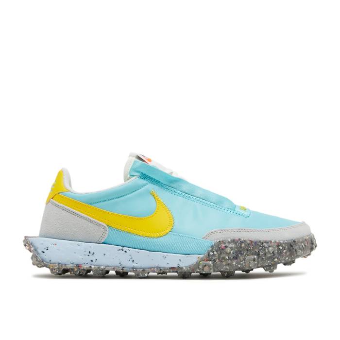 ナイキ Nike 【 Wmns Waffle Racer Crater \u0027Bleached Aqua\u0027 Women Bleached Aqua/Sail/Photon Dust/Speed Yellow 】 ワーヘル レディース アクア Speed 素早さ yellow 黄味がかった・黄色
