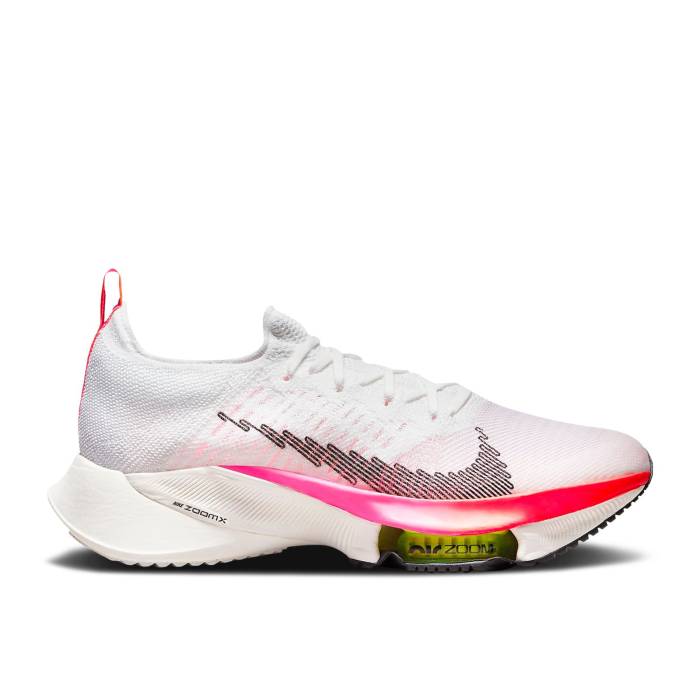 ナイキ Nike 【 Air Zoom Tempo Next% Flyknit \u0027Rawdacious\u0027 Men White/Washed Coral/Pink Blast/Black 】 望遠レンズ 飛球編み物 メンズ 白いこと 白いこと pink サクラ色 ブラジャー同盟罷業 黒いこと 黒いこと