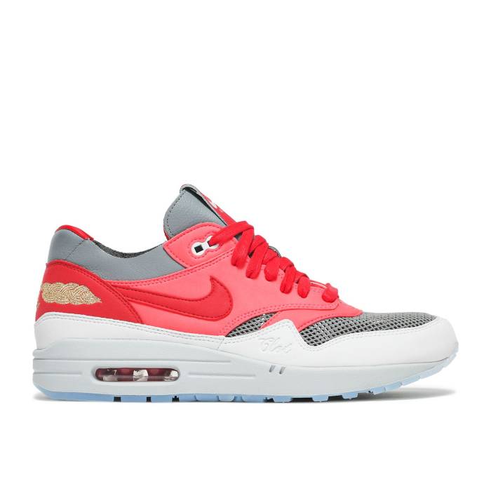 ナイキ Nike 【 Clot X Air Max 1 \u0027Kiss Of Death - Solar Red\u0027 Men Solar Red/University Red/Cool Grey 】 クロット マックス メンズ Red 赤・赤いこと 冷やりとした 薄墨色 薄墨色