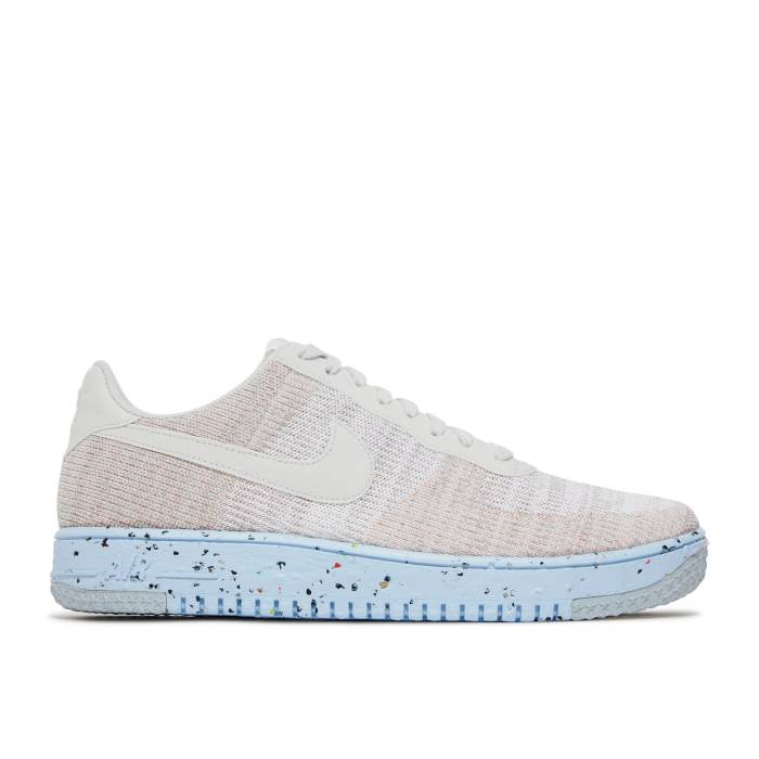 ナイキ Nike 【 Air Force 1 Crater Flyknit \u0027White Chambray Blue\u0027 Men White/Chambray Blue/Volt/Black 】 飛球編み物 メンズ 白いこと 白いこと 青味 青み 黒いこと 黒いこと