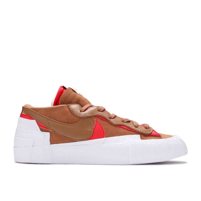 ナイキ Nike 【 Sacai X Blazer Low \u0027British Tan\u0027 Men Light British Tan/White/University Red 】 ブレイザー メンズ 白いこと 白いこと Red 赤・赤いこと
