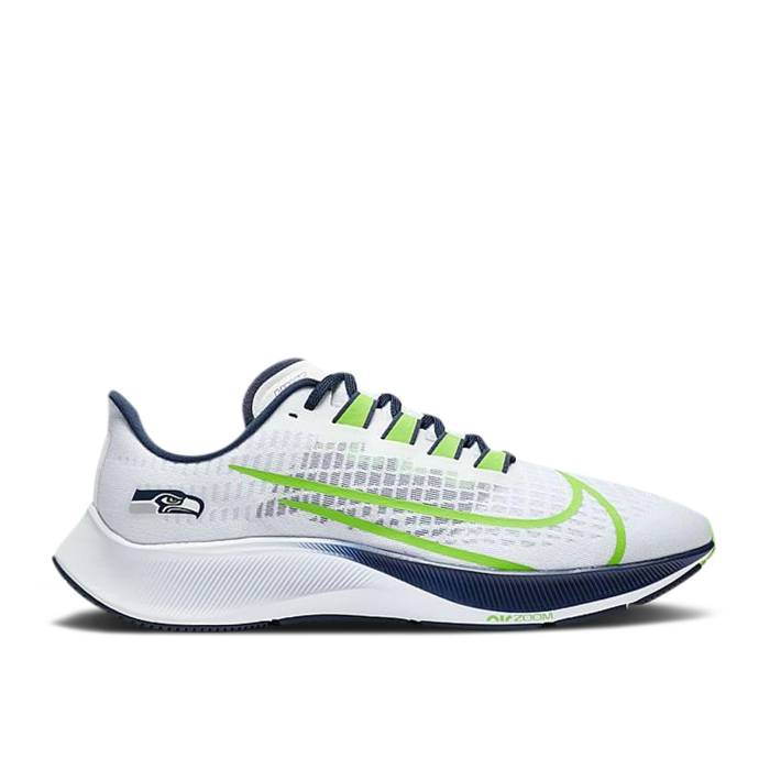 ナイキ Nike 【 Air Zoom Pegasus 37 \u0027Seattle Seahawks\u0027 Men White/College Navy/Wolf Grey/Action Green 】 望遠レンズ ペガサス メンズ 白いこと 白いこと 分科大学 紺色 米国海軍 薄墨色 薄墨色 動き green 緑・緑であること