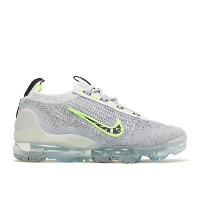 ナイキ Nike 【 Air Vapormax 2021 Flyknit \u0027Logo Pack - Wolf Grey Volt\u0027 Men Wolf Grey/Black/White/Volt 】 飛球編み物 薄墨色 薄墨色 メンズ 薄墨色 薄墨色 黒いこと 黒いこと 白いこと 白いこと