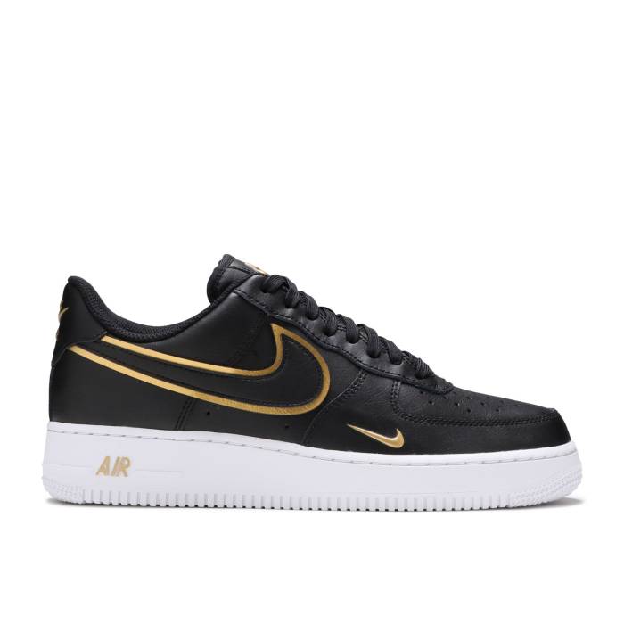 ナイキ Nike 【 Air Force 1 \u002707 Lv8 \u0027Metallic Swoosh Pack - Black\u0027 Men Black/Black/Metallic Gold/White 】 Swoosh スウッシュ・スウォッシュ メンズ 黒いこと 黒いこと ゴールド 白いこと 白いこと