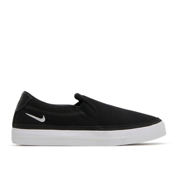 ナイキ Nike 【 Wmns Court Legacy Slip-On \u0027Black White\u0027 Women Black/Platinum Tint/White 】 厚地の外套 legacy レガシー slip-on スリッポン レディース 黒いこと 黒いこと Platinum プラチナム 白いこと 白いこと