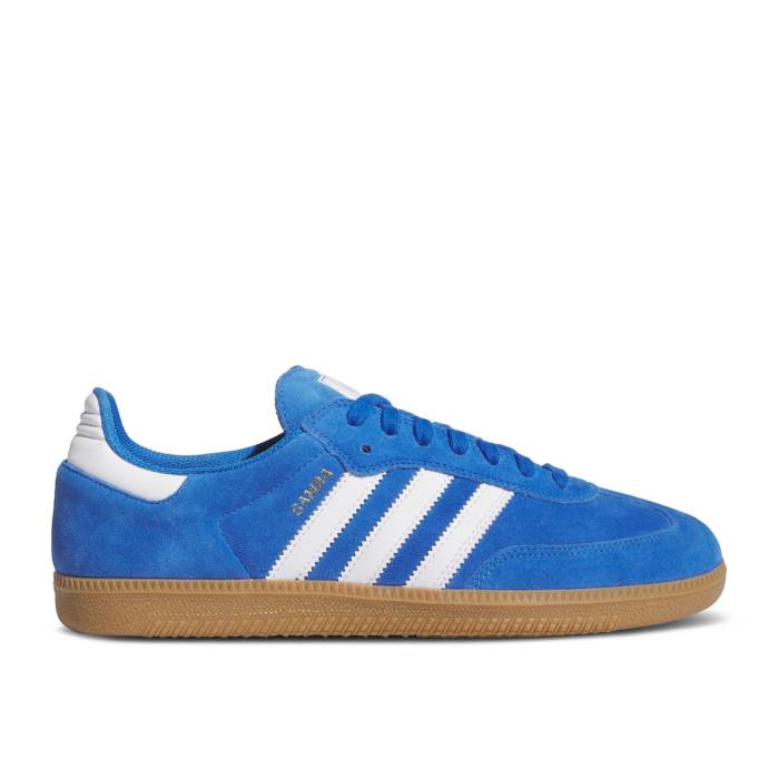 アディダス Adidas 【 Samba Adv Blue Bird Gum Men Blue Bird/Cloud White/Gold Metallic 】 サンバ メンズ 青色 ブルー 白色 ホワイト ゴールド