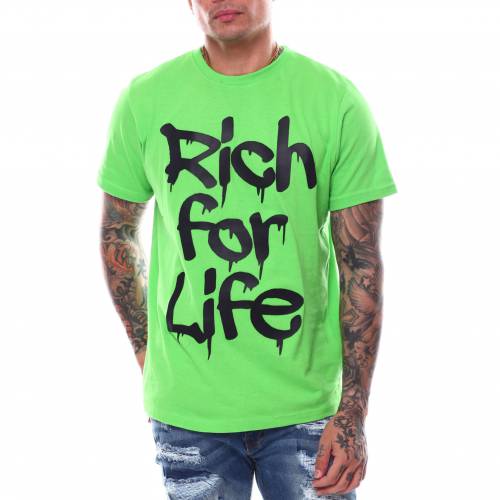 21 Saishinsaku グラフィック Tシャツ ライム 緑 グリーン メンズ Green Buyers Picks Rich For Life Graphic Tshirt Lime 雑誌で紹介された Kanematsuusa Com