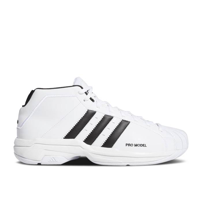 アディダス Adidas 【 Pro Model 2G \u0027White\u0027 Men Cloud White/Core Black/Cloud White 】 労働者階級 メンズ 白いこと 白いこと 中核グループ 黒いこと 黒いこと