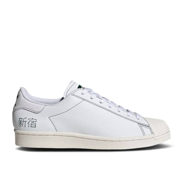 アディダス Adidas 【 Superstar Pure \u0027Embroidered Katakana - Chalk White\u0027 Men Cloud White/Cloud White/Chalk White 】 Superstar はやりっ児 純然たる メンズ 白いこと 白いこと