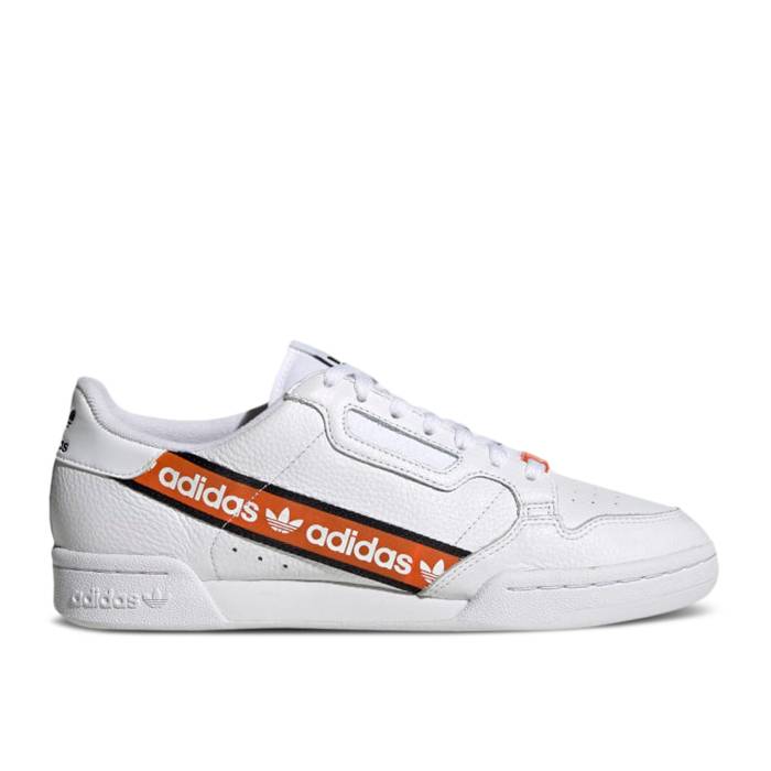 アディダス Adidas 【 Continental 80 \u0027Wordmark Side Stripe - White Orange\u0027 Men Cloud White/Core Black/Orange 】 Stripe 縞模様 白いこと 白いこと メンズ 白いこと 白いこと 中核グループ 黒いこと 黒いこと orange 橙・オレンジ色