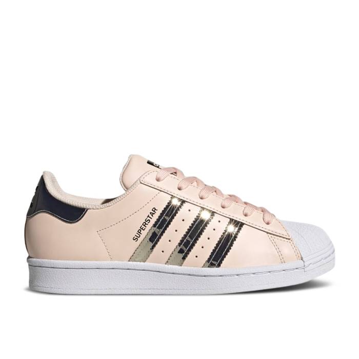 アディダス Adidas 【 Wmns Superstar \u0027Metallic 3 Stripes - Pink Tint\u0027 Women Pink Tint/Silver Metallic/Cloud White 】 Superstar はやりっ子 pink サクラ色 レディース pink サクラ色 Silver しろがね色・しろがね色 白いこと 白いこと