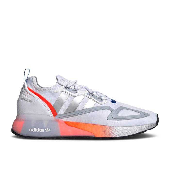 アディダス Adidas 【 Zx 2K Boost White Metallic Silver Men Cloud White/Metallic Silver/Glow Blue 】 ブースト メンズ 白色 ホワイト Silver 銀色・シルバー 青色 ブルー