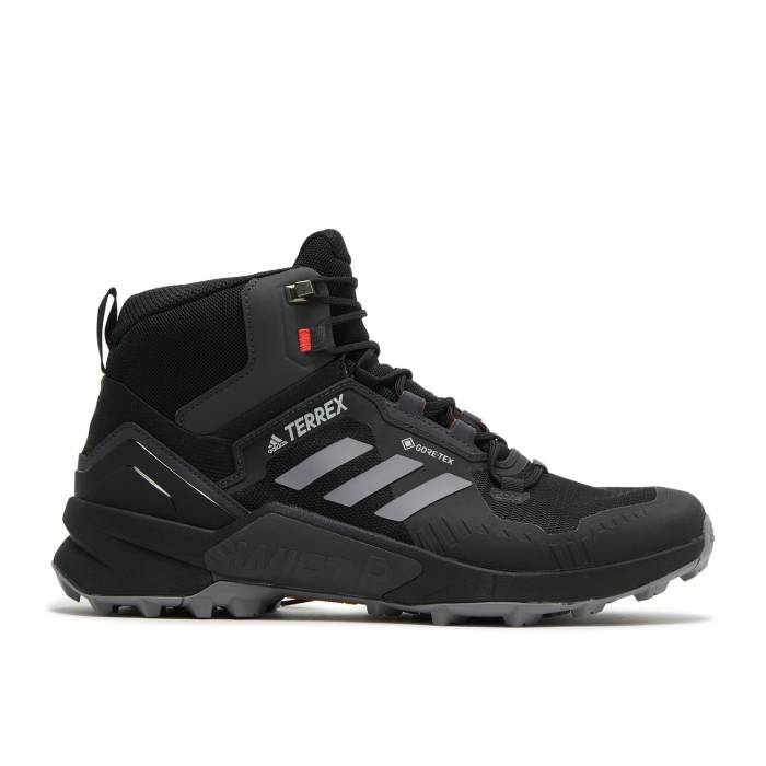 アディダス Adidas 【 Terrex Swift R3 Mid Gore-Tex \u0027Black Grey\u0027 Men Core Black/Grey Three/Solar Red 】 Swift ミッド ゴアテックス メンズ 中核グループ 黒いこと 黒いこと 薄墨色 薄墨色 Red 赤・赤いこと