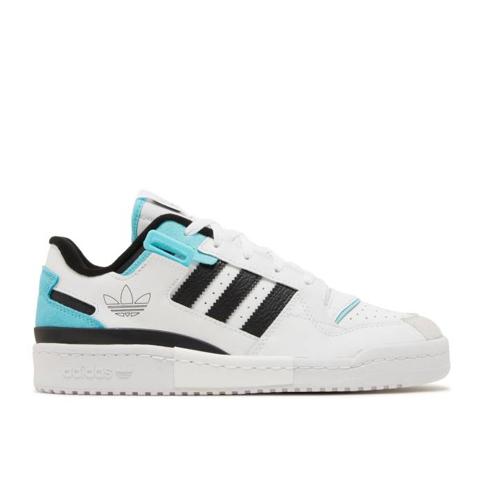 アディダス Adidas 【 Forum Exhibit Low \u0027White Pulse Aqua\u0027 Men Cloud White/Core Black/Pulse Aqua 】 討論会 メンズ 白いこと 白いこと 中核グループ 黒いこと 黒いこと アクア