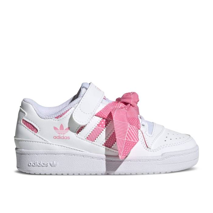 アディダス Adidas 【 Forum Low J 'Polka-Dot Scarf' Youth Cloud White/Cloud White/Light Pink 】 フォーラム ジュニア キッズ 白色 ホワイト pink ピンク|スニケス
